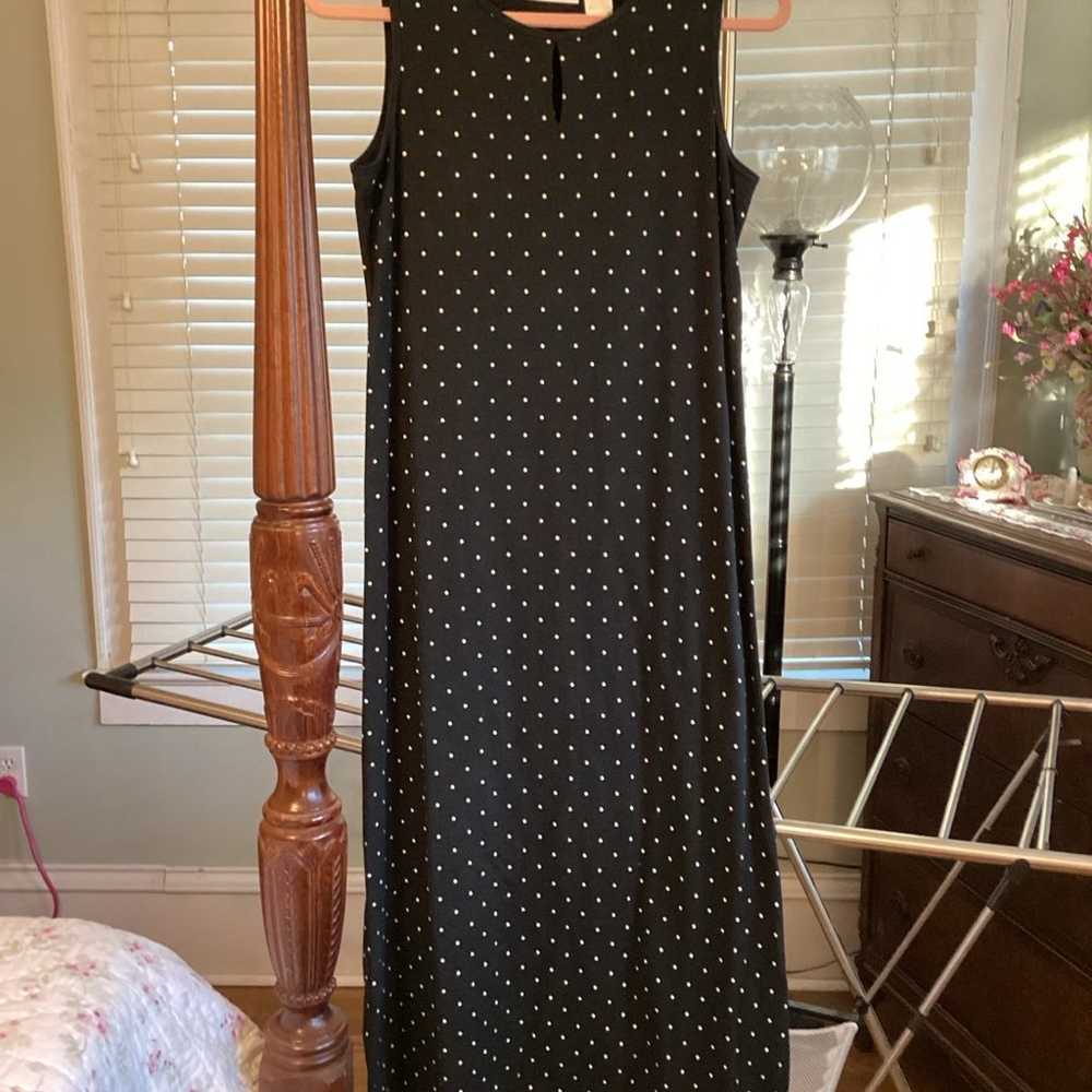 The Black White Dotted Dress S - Vintage - NEW! - image 1