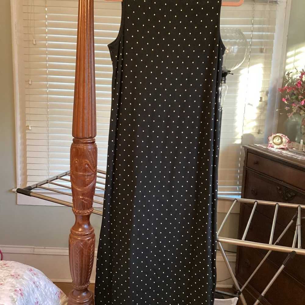 The Black White Dotted Dress S - Vintage - NEW! - image 2