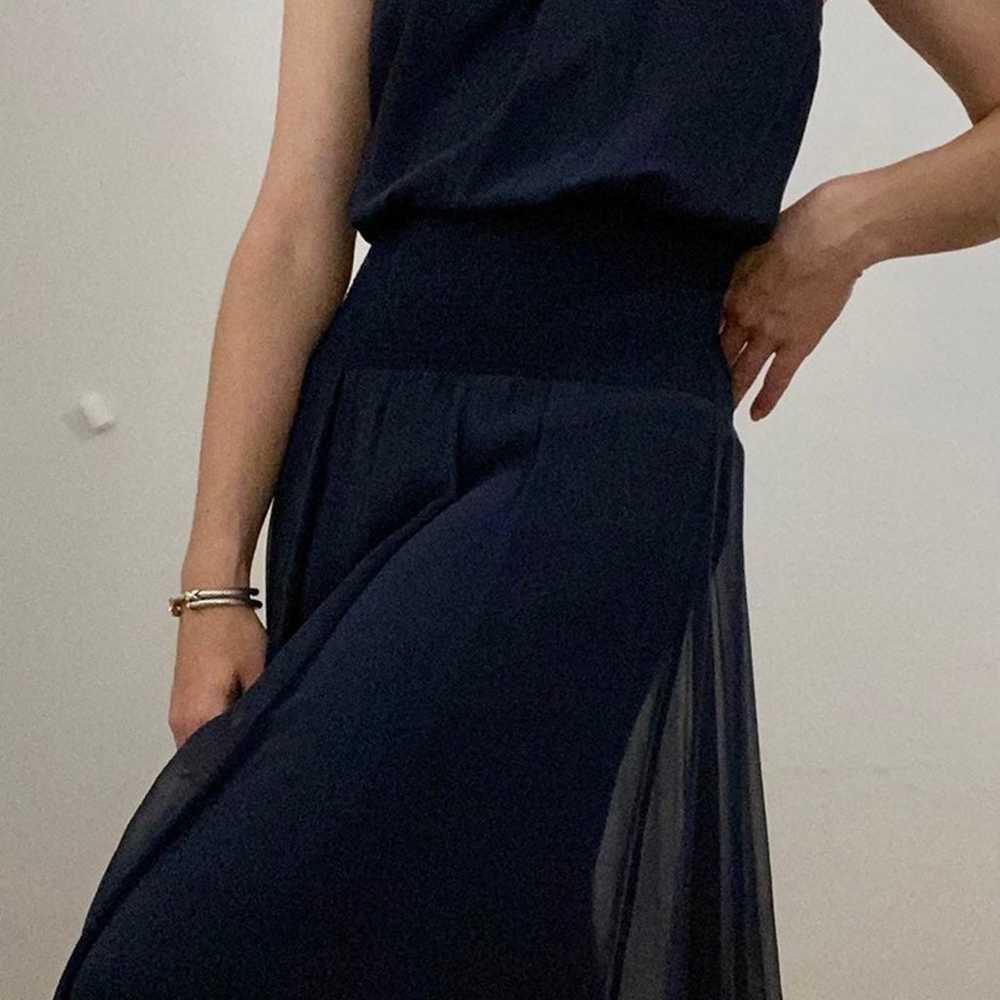 VINTAGE BCBG Navy Chiffon Gown - image 1