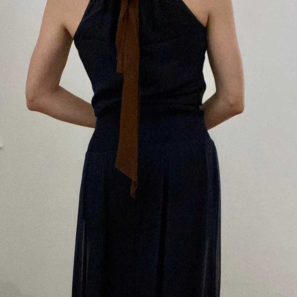 VINTAGE BCBG Navy Chiffon Gown - image 2