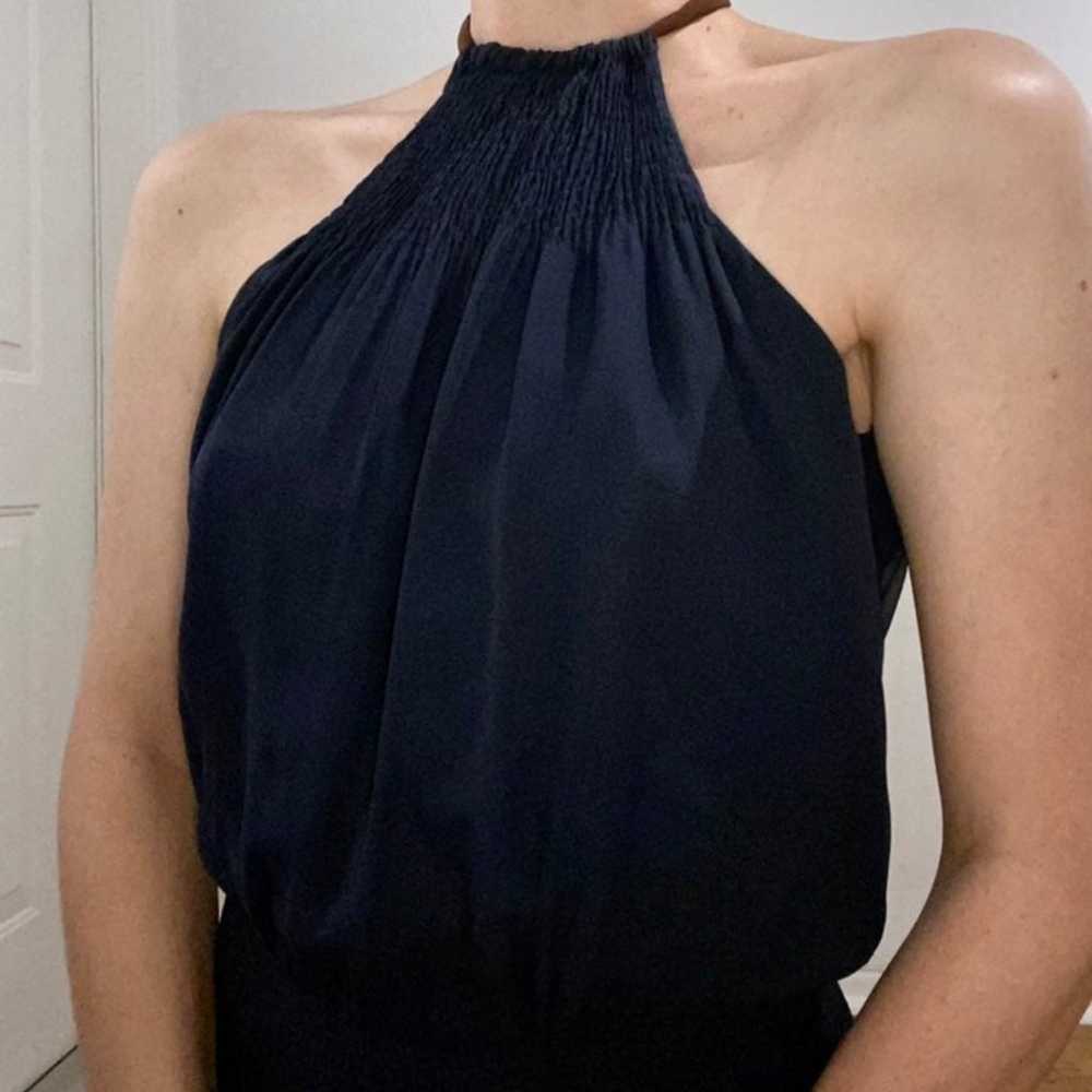 VINTAGE BCBG Navy Chiffon Gown - image 3