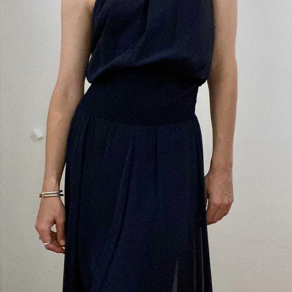 VINTAGE BCBG Navy Chiffon Gown - image 5