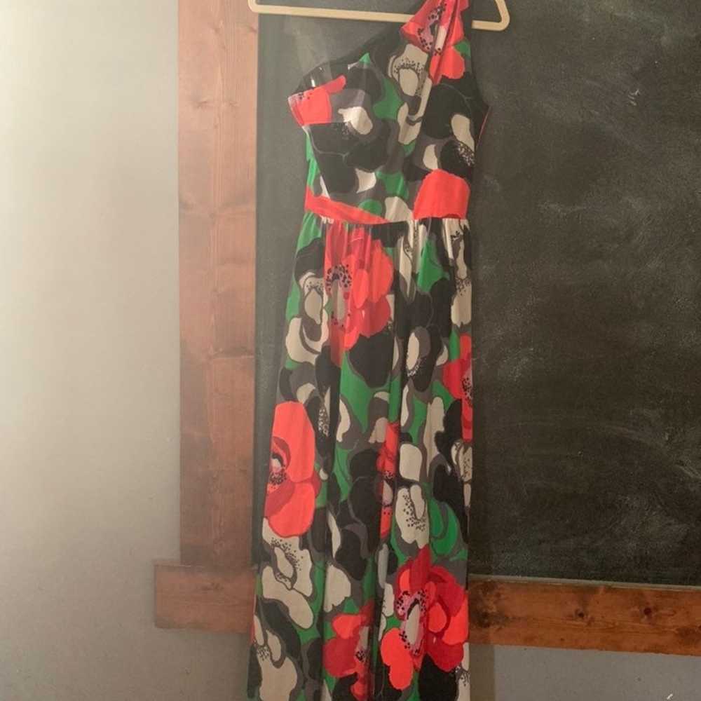 Vintage one shoulder Floral maxi dress - image 2