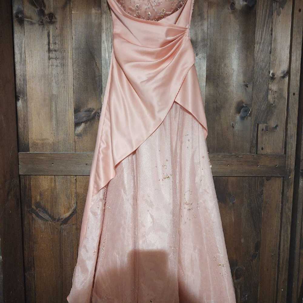 Strapless Pink Prom Dress with Beading - image 1