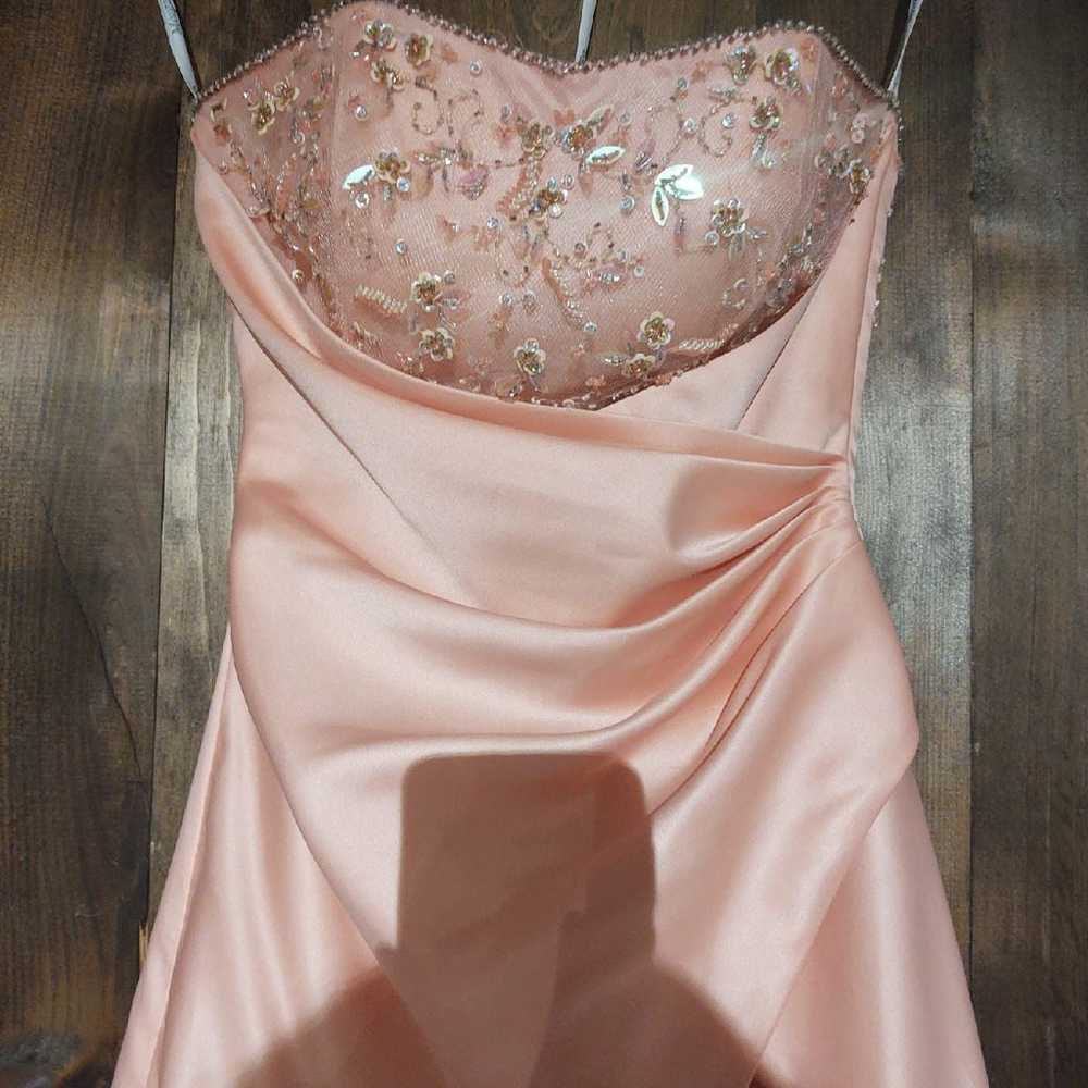 Strapless Pink Prom Dress with Beading - image 2