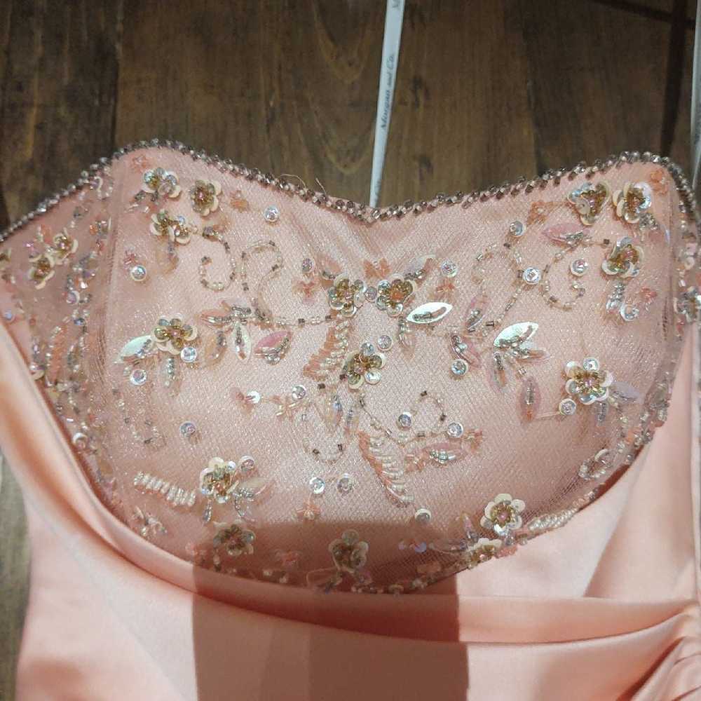 Strapless Pink Prom Dress with Beading - image 3