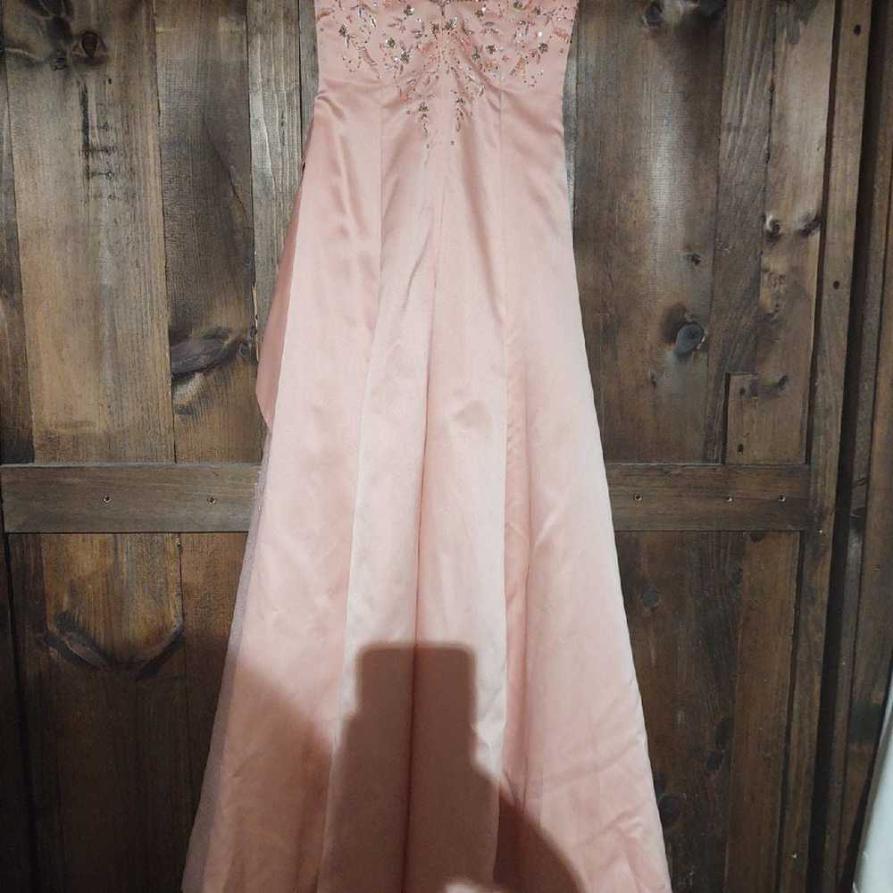 Strapless Pink Prom Dress with Beading - image 6