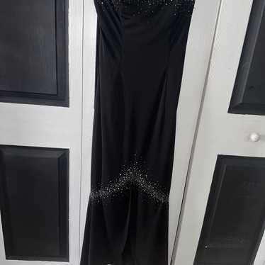 90s vintage Niki Livas black mermaid formal gown!