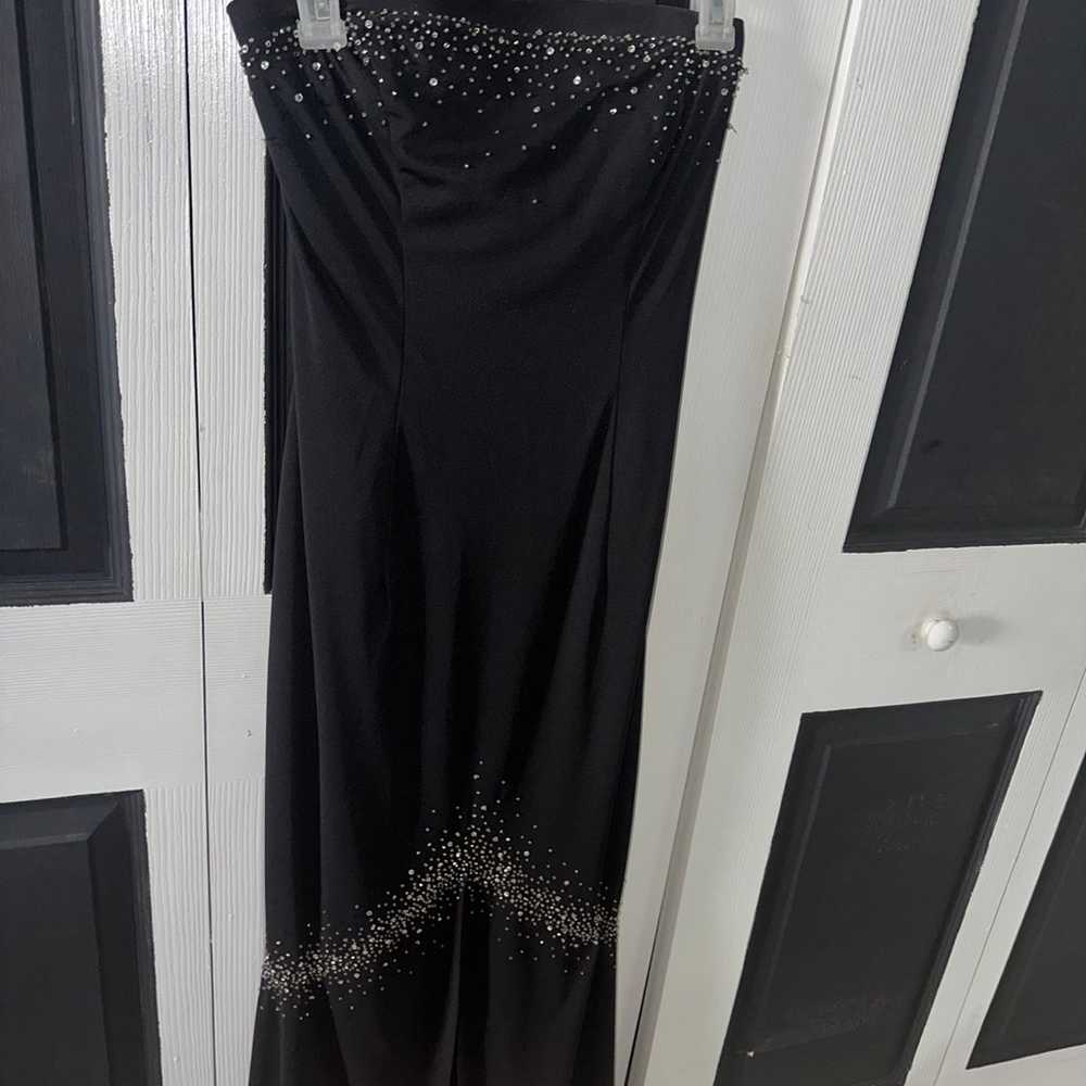 90s vintage Niki Livas black mermaid formal gown! - image 3