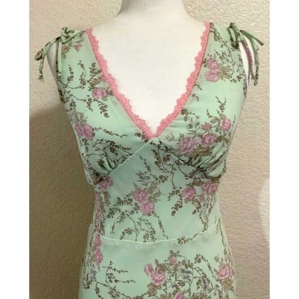 Teeze Me Vintage Y2K Mint Green Floral Babydoll F… - image 4