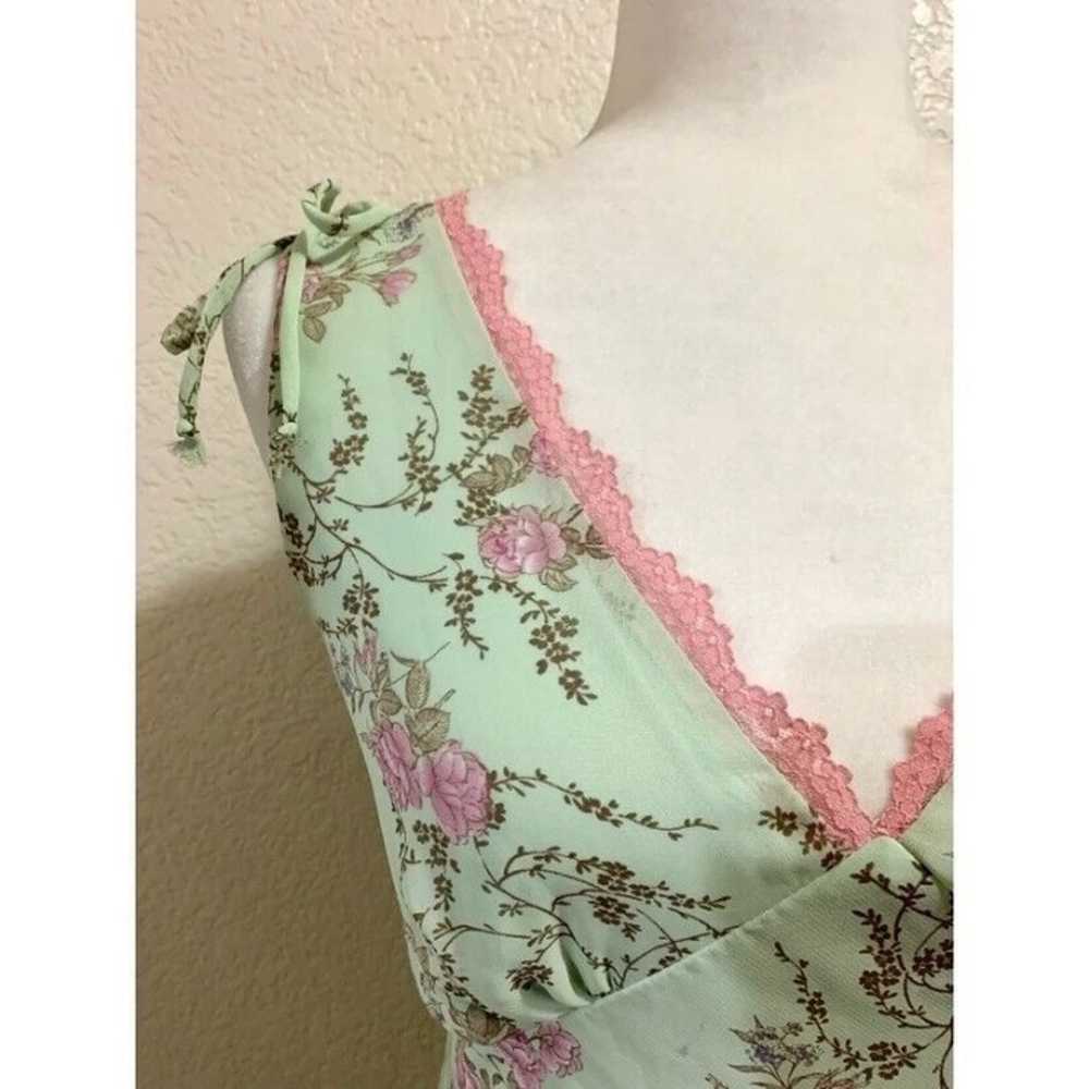 Teeze Me Vintage Y2K Mint Green Floral Babydoll F… - image 5