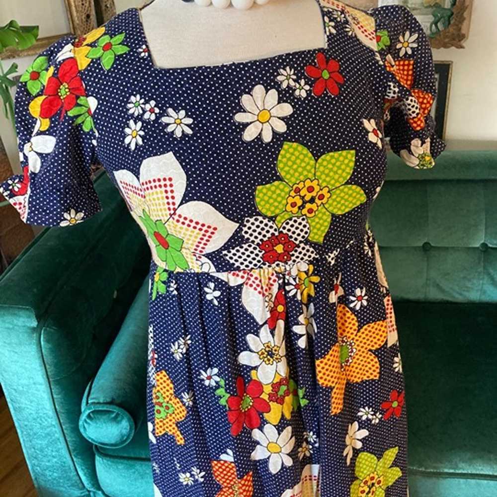 Vintage 60’s Handmade Floral Maxi Dress - image 2