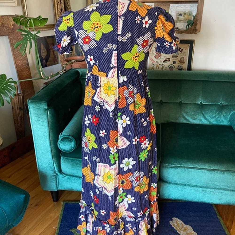 Vintage 60’s Handmade Floral Maxi Dress - image 3