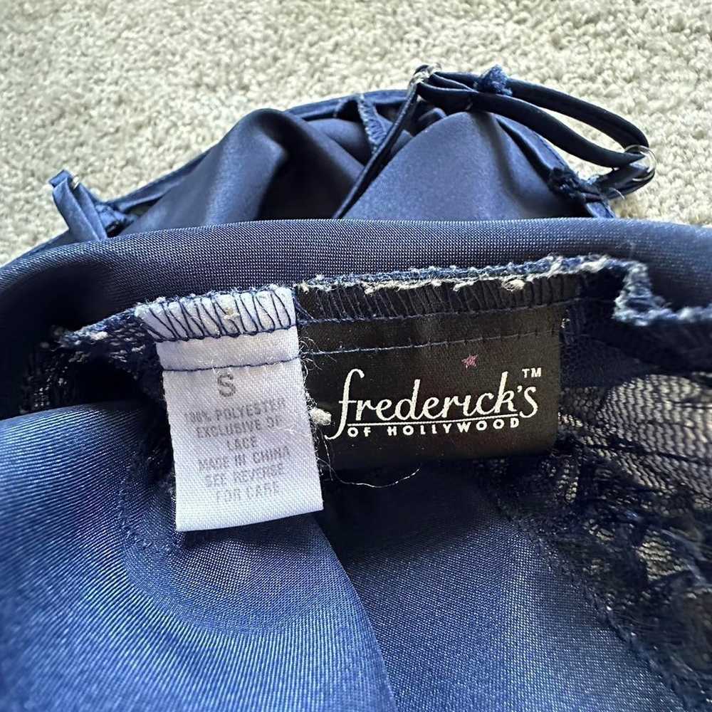 Frederick’s Of Hollywood Navy Blue Lace Slip Dress - image 4