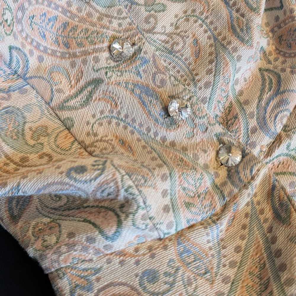 Cachet by Bari Protas Brocade Floral Paisley Rhin… - image 2