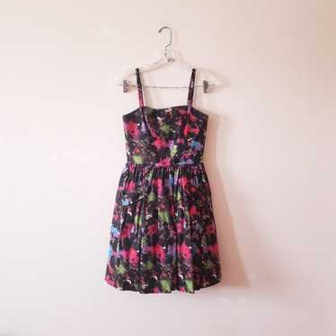 Betsey Johnson Vintage Black Floral Dres