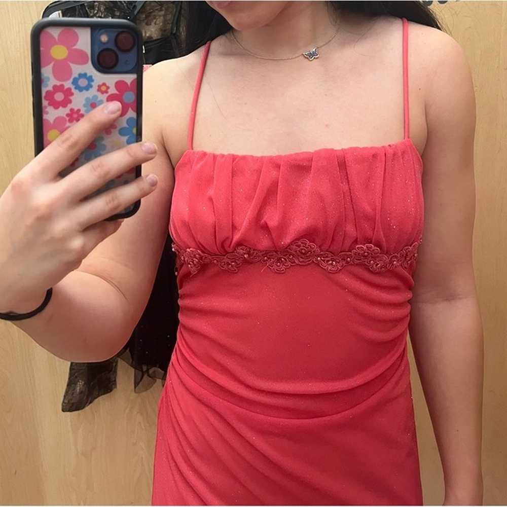 Vintage Taboo Prom Maxi Dress Coral Pink Small Sp… - image 2