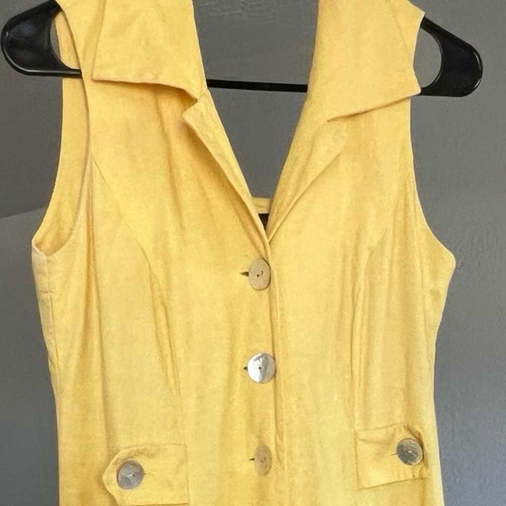 Vintage Virgo II Yellow Sleeveless Dress With Mot… - image 2