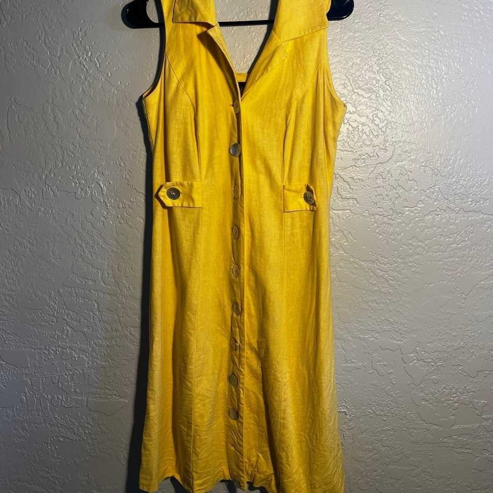 Vintage Virgo II Yellow Sleeveless Dress With Mot… - image 3