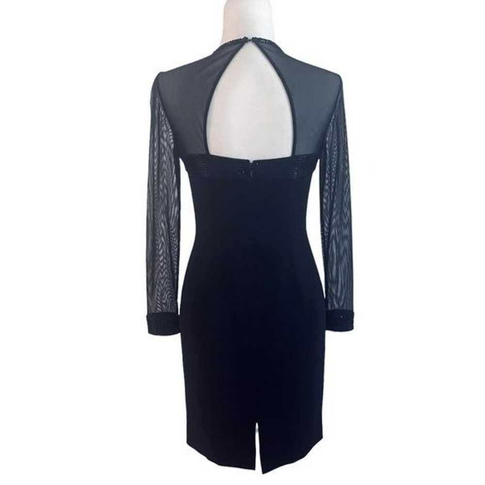 90s Open Back Beaded Sheer Dress - image 2