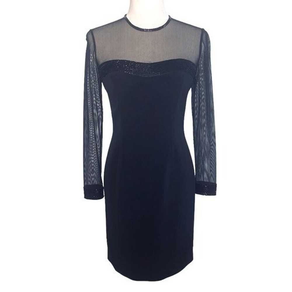 90s Open Back Beaded Sheer Dress - image 8