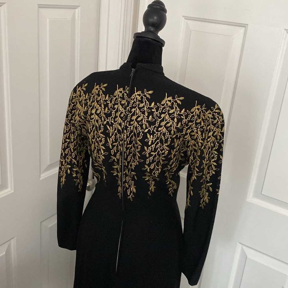 Anne Fogarty Elegant Vintage Black and Gold Embro… - image 3