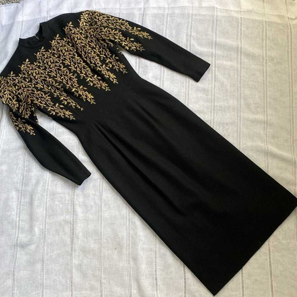 Anne Fogarty Elegant Vintage Black and Gold Embro… - image 4