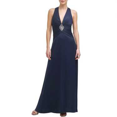 VINCE  CAMUTO V Neck Rhinestone Gown