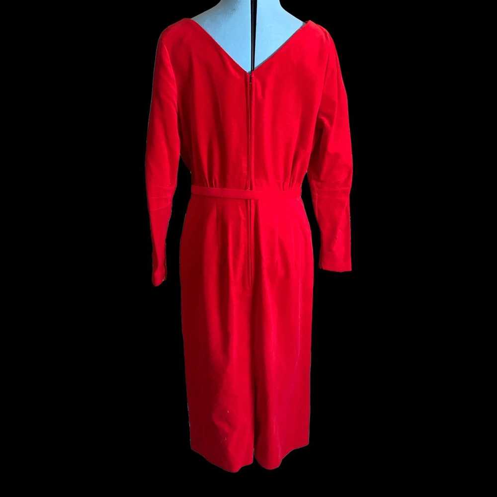 Vintage 1960’s Red Velvet Cocktail Dress - image 1