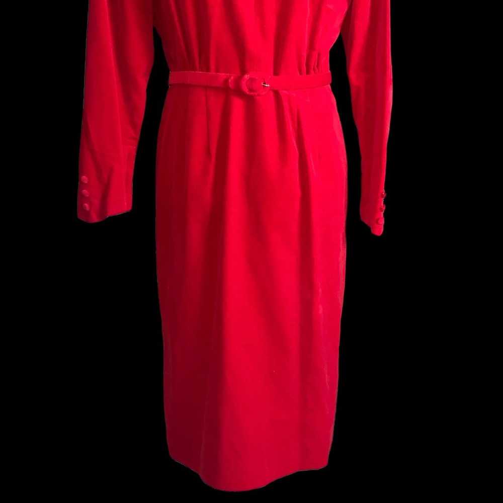 Vintage 1960’s Red Velvet Cocktail Dress - image 3