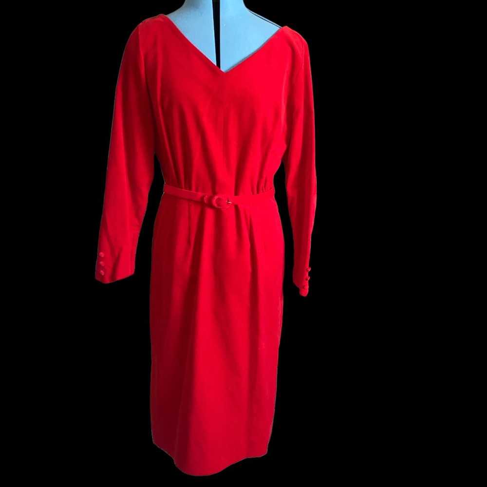 Vintage 1960’s Red Velvet Cocktail Dress - image 8