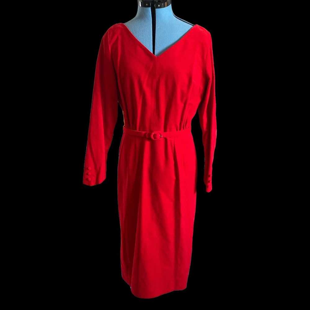 Vintage 1960’s Red Velvet Cocktail Dress - image 9