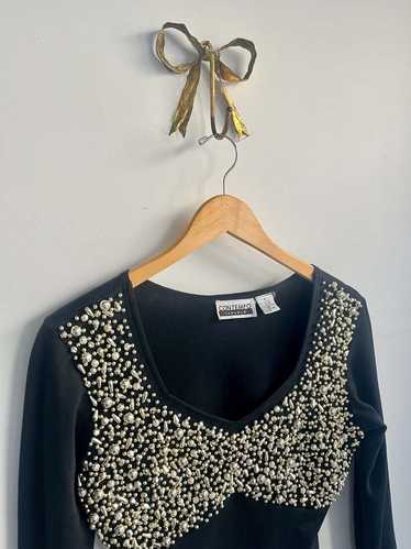 Vintage Gold Beaded Top