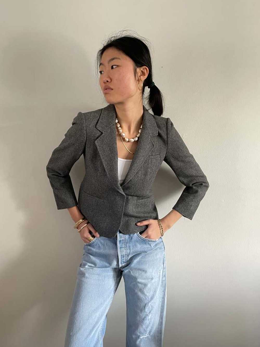 Vintage 1980s Evan Picone Cropped  Wool Blazer an… - image 5