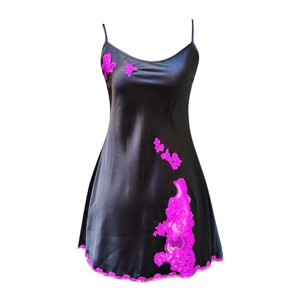 VICTORIA’S SECRET - Y2K Angel Slip Dress Black/Fu… - image 1