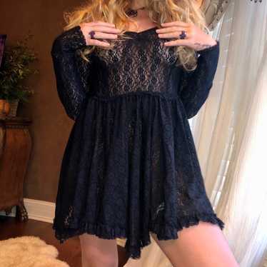 Free People Laced Mini Dress Bohemian