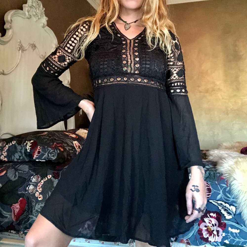 Bohemian Mini Dress Cut Out - image 1