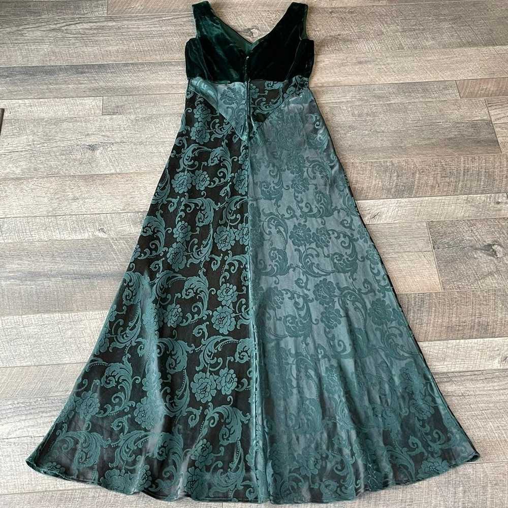 Vintage (1996) Roberta Dark Green Formal Gown - image 2