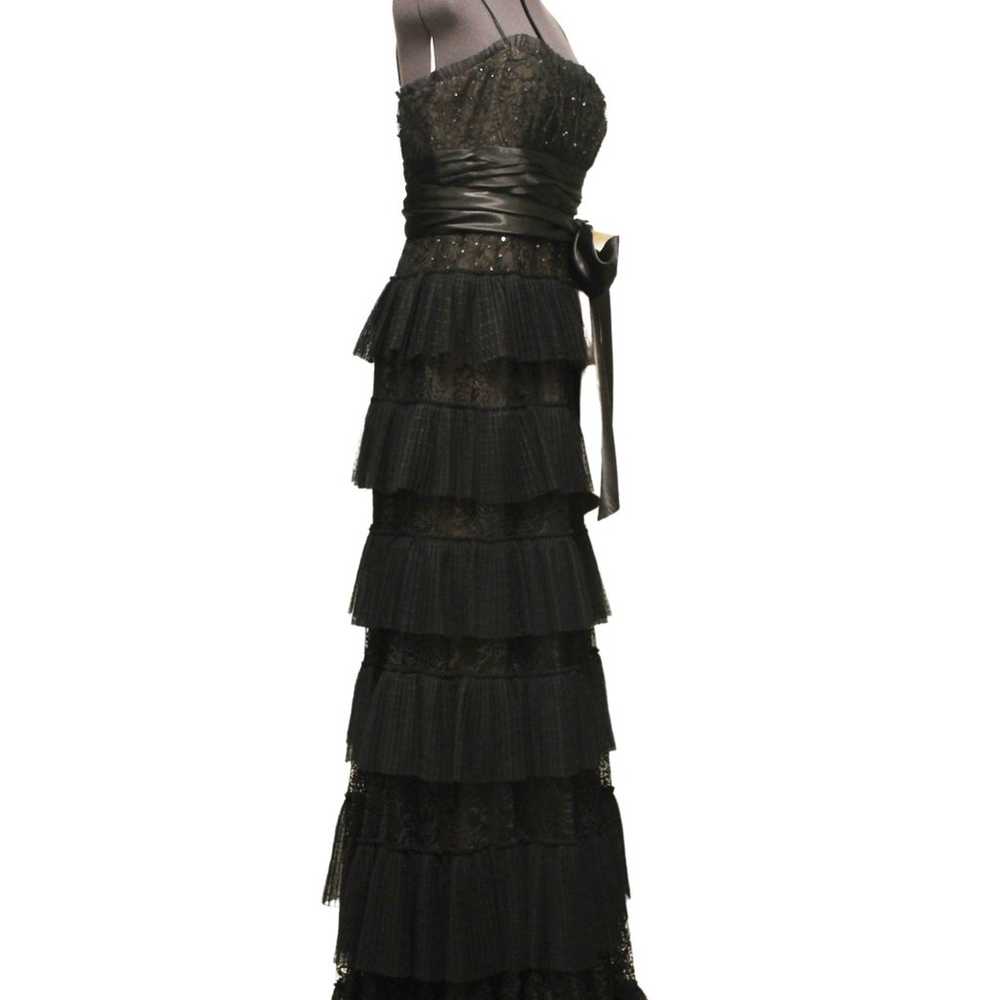 Vintage BCBGMAXAZRIA - Black Lace Ruffled Ballgown - image 3