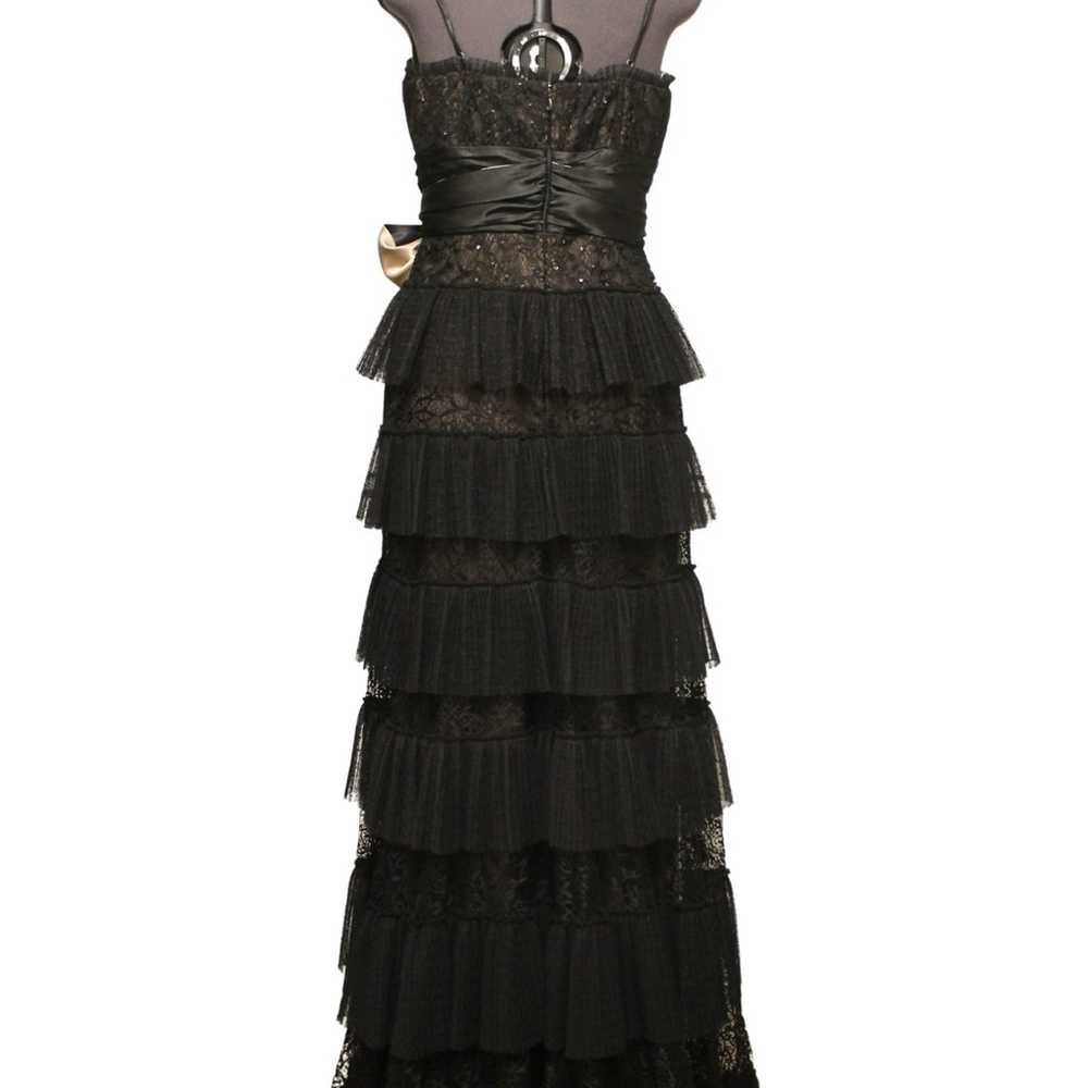 Vintage BCBGMAXAZRIA - Black Lace Ruffled Ballgown - image 5