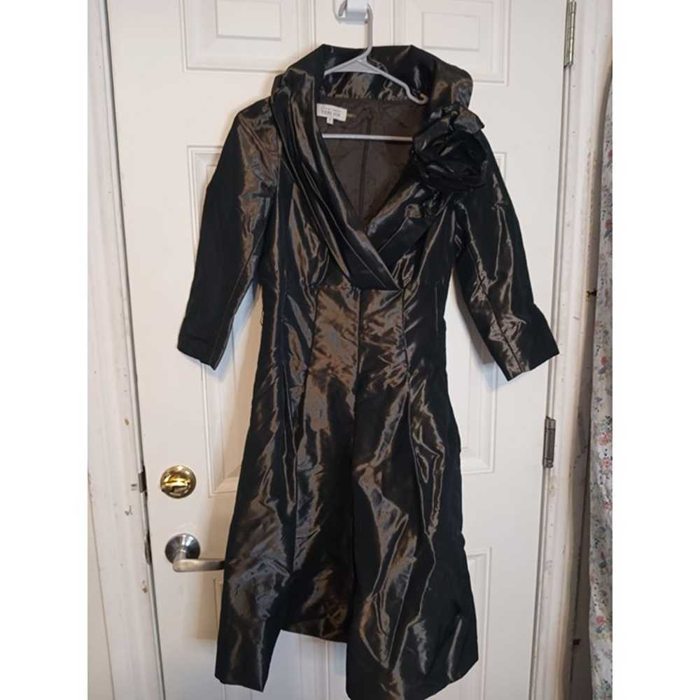 Rickie Freeman Terri Jon Taffeta Dress Sz 6 Metal… - image 3