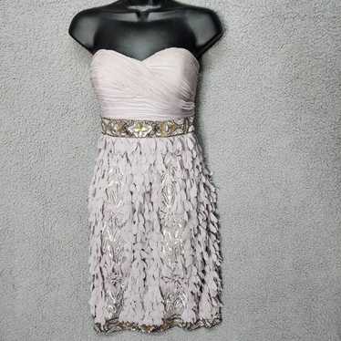 SUE WONG Women's 4 Gray Strapless NWOT Beaded Seq… - image 1