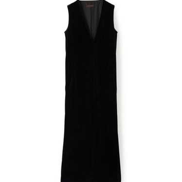 CABaN Soft Velour V-neck Long Dress Black S