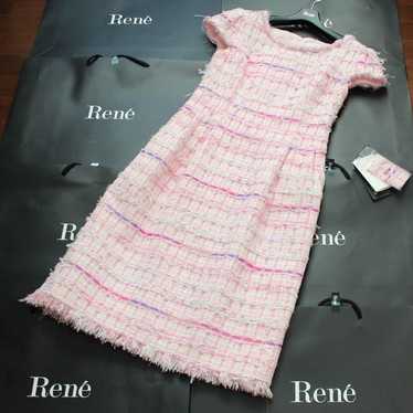 Rene☆Excellent condition☆Pink tweed dress 34 Mari… - image 1