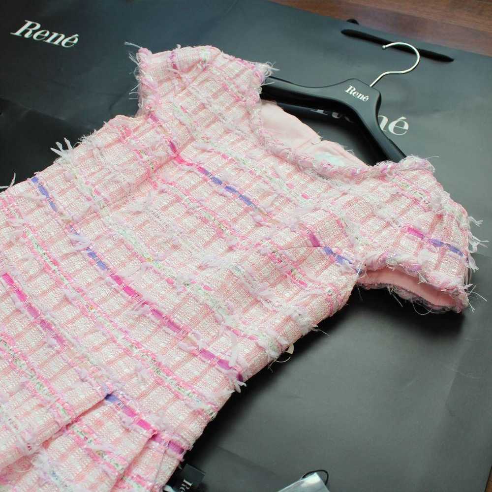 Rene☆Excellent condition☆Pink tweed dress 34 Mari… - image 2