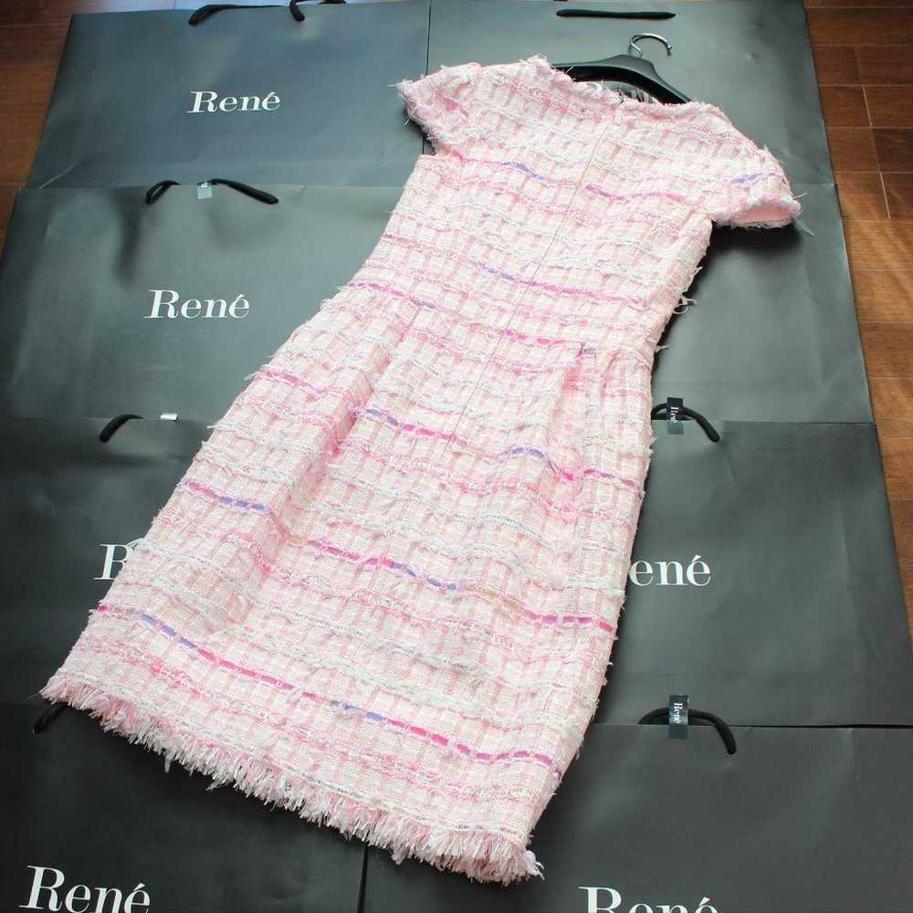 Rene☆Excellent condition☆Pink tweed dress 34 Mari… - image 6