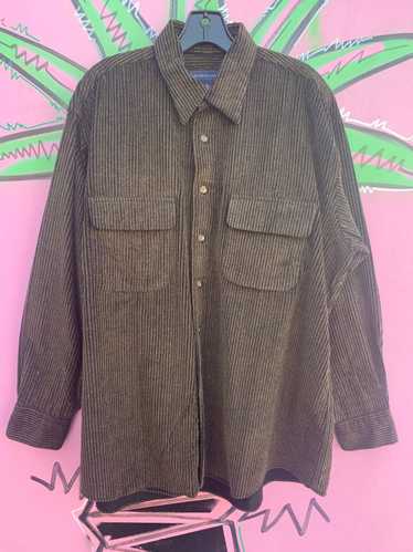 THICK CORDUROY LONG SLEEVE BUTTON UP SHIRT