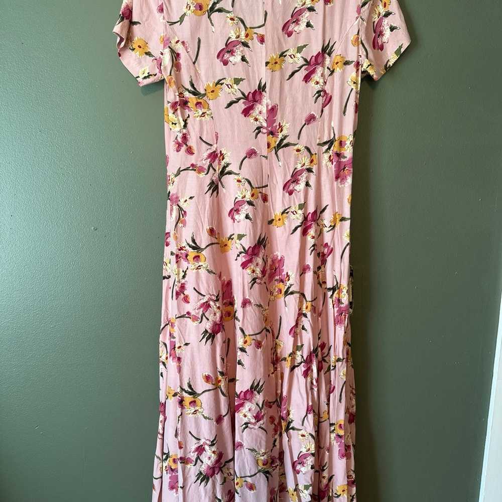 Pink floral maxi vintage dress - image 3