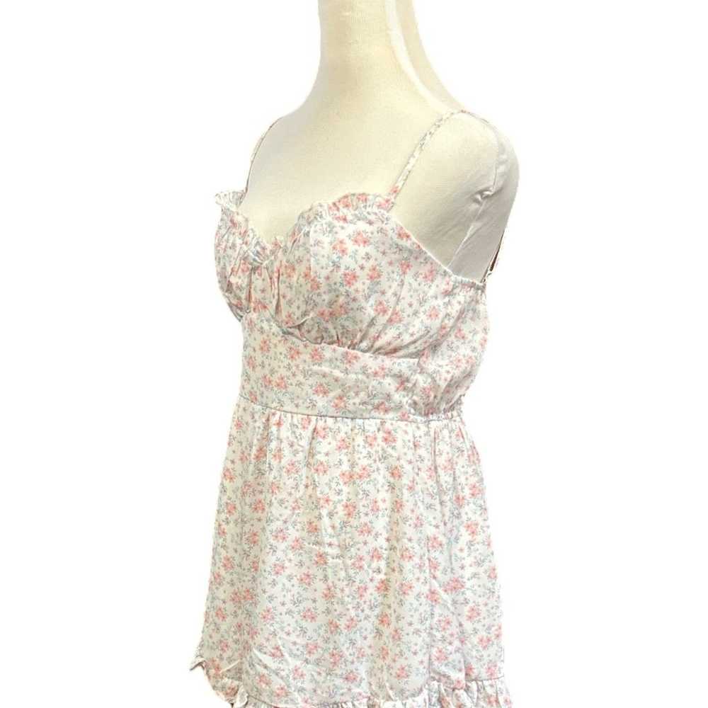 TRIXXI Womens Romper White w/Pink Floral Spaghett… - image 2