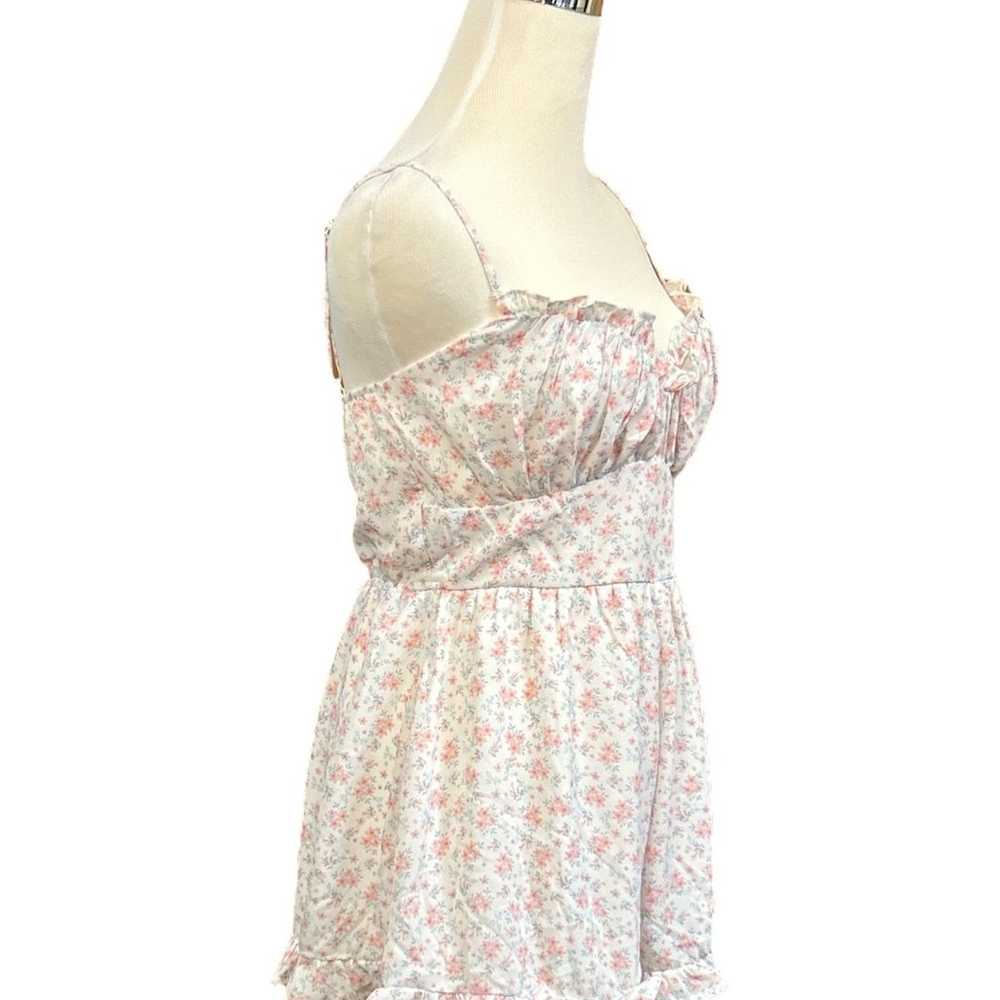 TRIXXI Womens Romper White w/Pink Floral Spaghett… - image 3